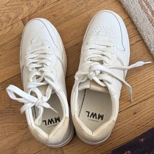 White leather Madewell sneakers